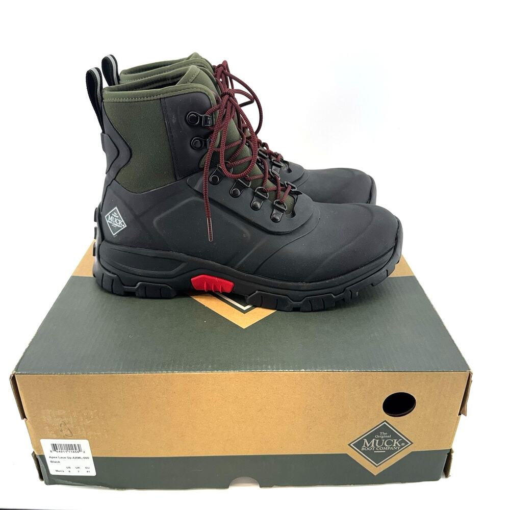 Muck Boots Originals Men's Apex Lace Up Boots 3MM Neoprene Black Mens Size 13